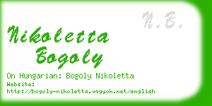 nikoletta bogoly business card
